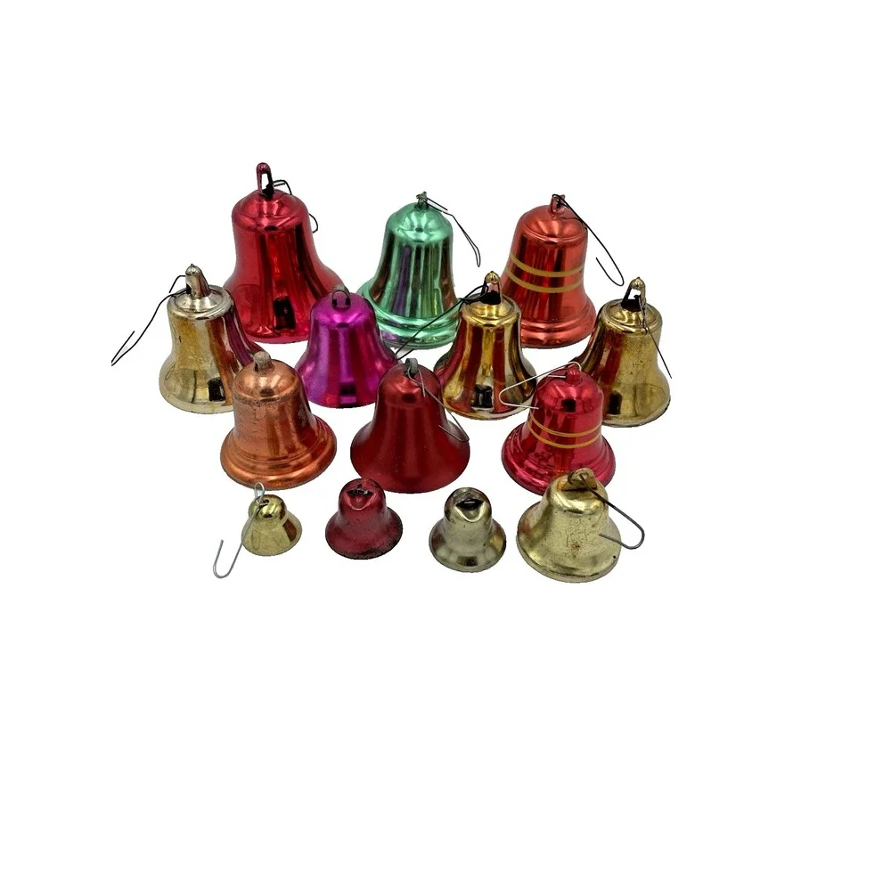 Vintage Lot 14 of  Metal & Plastic MCM Christmas Ornament Bells‎